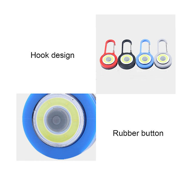 Bärbar Mini Cob Led Nyckelring Ficklampa För Nyckelring Nyckelring Ficklampa Lampa 3 lägen Med Karbinhake För Camping Vandring Fiske qd best Blue