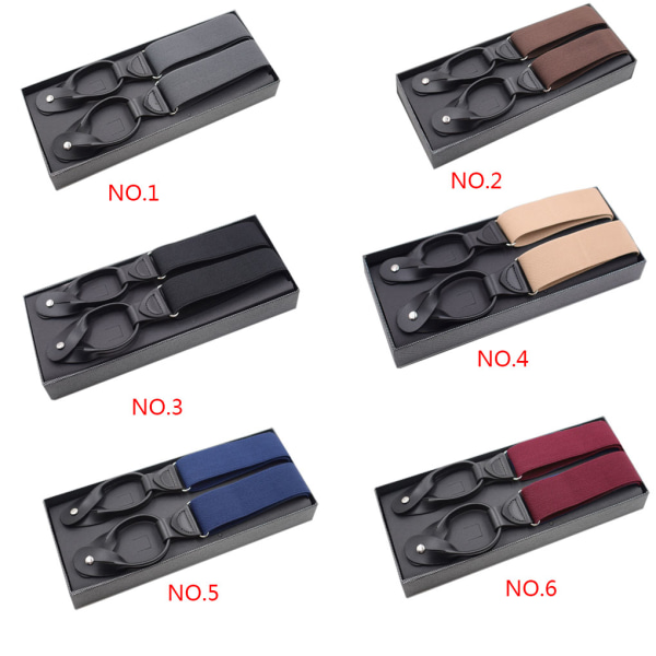 Unisex elastiska hängslen för män Justerbar byxhängslensknapp qd bäst Navy
