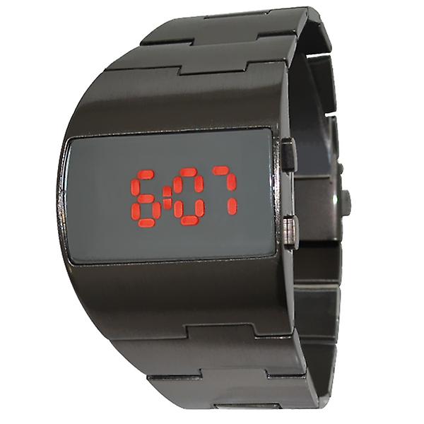 Mode Led Digital Watch Herr Nilitary Sportklockor Svart Rostfritt Stål Big Wrist Multifunktion Elektroniska Armbandsur Herr qd best black red