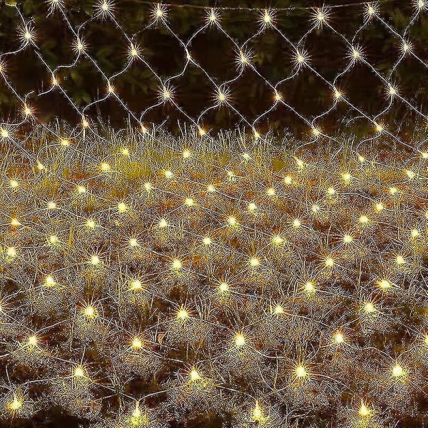 Star Lighting Strings Solar Light Fisknät Ljus Vattentät Utomhus Julbelysning Dekor Buskar Trädgårdsfest Julgran A556