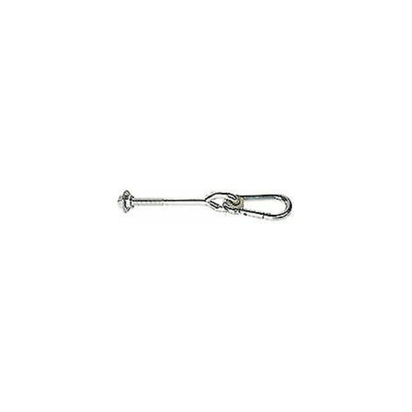Set med 2 -15 cm svängkrokar med karbinhake, galvaniserade skruvfästekrokar