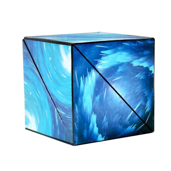 Ny 3d Magic Cube Shashibo Shape Shifting Box Anti Stress Hand Flip Pussel Leksaker Present blue