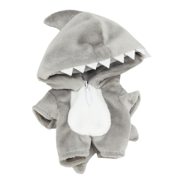 10 cm plysch docka kläder jul rådjur Dinosaur Shark Onesies Grey