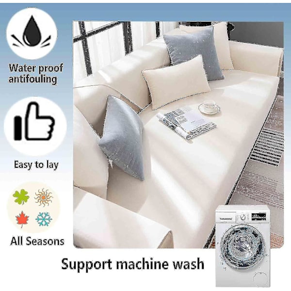 Halkfri Vintage Soffa Skyddssoffa Skyddsfilt Beige 90x180cm
