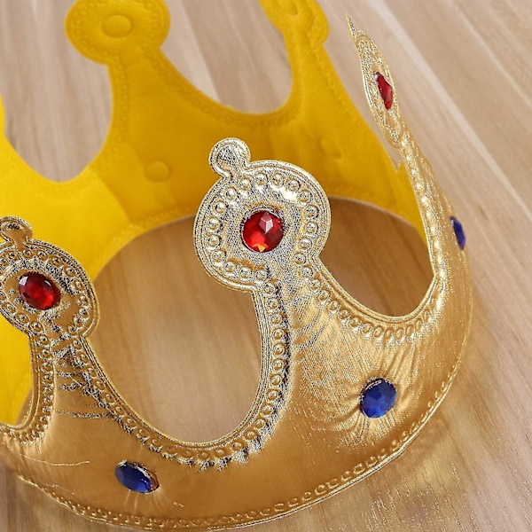 Kungliga kronor barnkalasfest hatt prinsessdiadem pannband kostymtillbehör festgåvor A (YJD) qd Gold