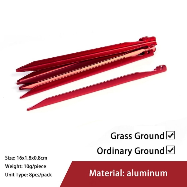 Utomhuscamping Tält Spikpinnar Aluminiumlegering Abs Vandring Skruv Tältpåle för Sand Snö Gräsmark Flera val-6st Gul Plast 1# qd best Red