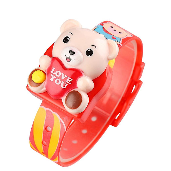 Skmei 1748 3d Love-heart Bear elektronisk watch för barn qd Red