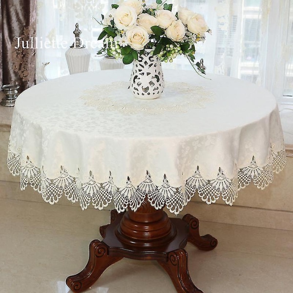 Ny spetsduk Pastoral Rund Duk Matbordsdukar Hem 518 115cm Round