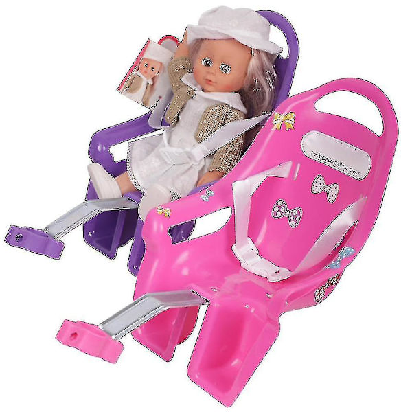 Docksits Cykelfäste Tillbehör för flickdockor Gosedjur pink