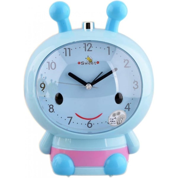 Bee Barnväckarklocka Scanning Mute Tecknad Snigel Väckning Dual Tone Alarm Clock, Lovely Alarm Clock, Blue qd