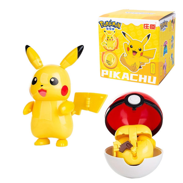 Mewtwo Toy Set Pikachu Charmander Lunala Scroll Action Figure Barnleksaker qd best Pikachu+Pokeball