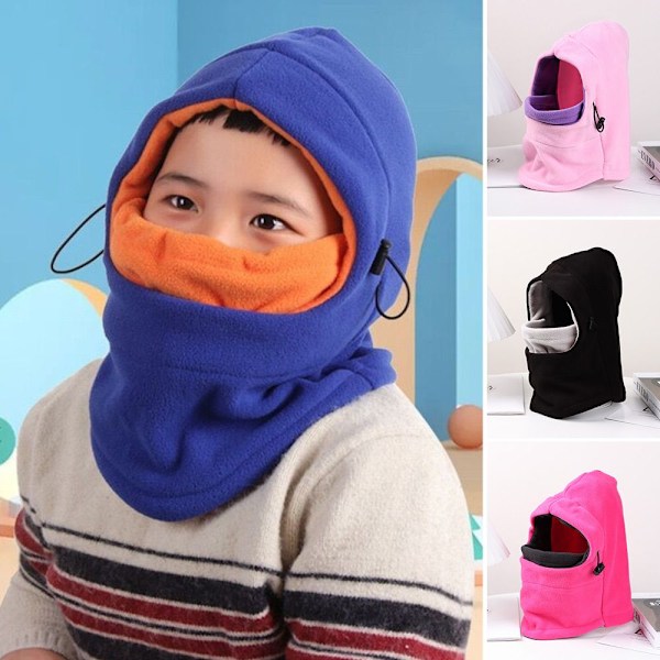Barn Balaclava Mössa Skidmask Huva Vinter Full Face Halsvärmare Bekväm Fleece Termisk Pojkar Flickor qd