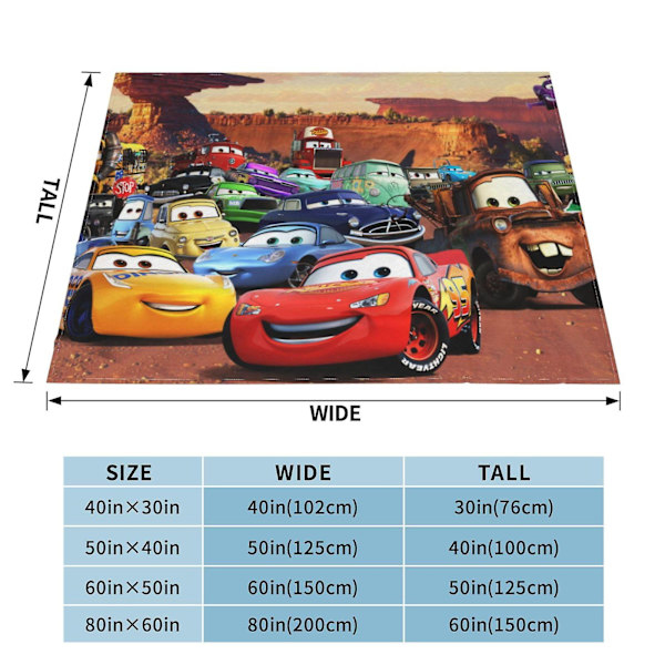 Pixar Cars Fleece Täcke För Soffa Eller Säng - Plysch Mysig Fuzzy Blanket 50&#34;X40&#34;, Super Soft Warm Throw Blankmnuavx582 40x30in 76x102cm