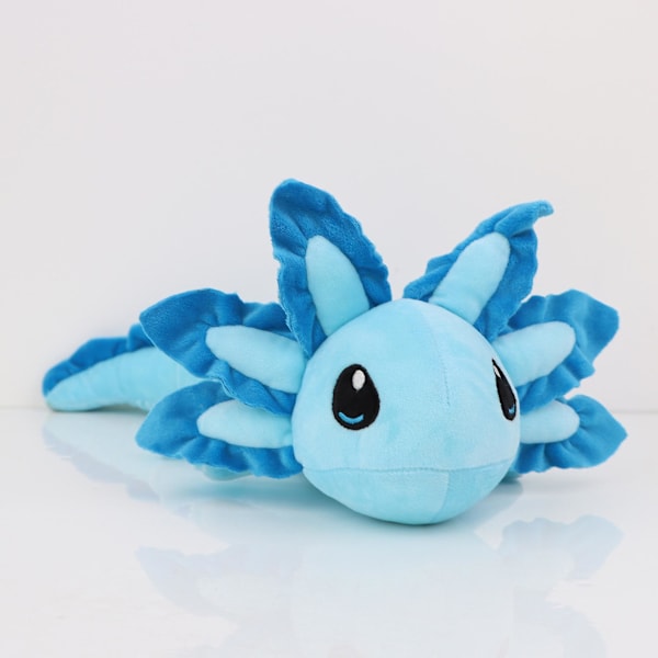 17,7 tum Axolotl Plyschleksak Mjuk gosedjur Tecknad Plyschare Axolotl Dockor Barn Vuxna Gamer Födelsedagspresent för barn qd bäst Sky Blue