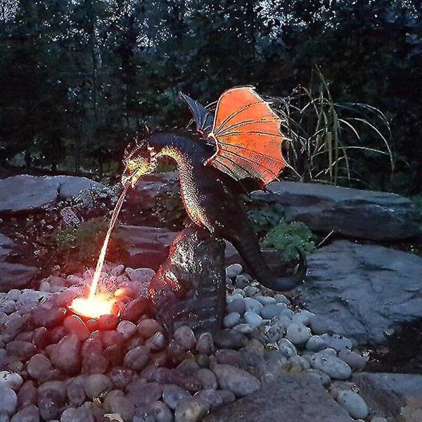 Precisionsgjutning Eldsprutande drakskulptur Vattenlandskap Hartsfontän Majestätisk drakeskulptur Hemträdgårdsdekoration