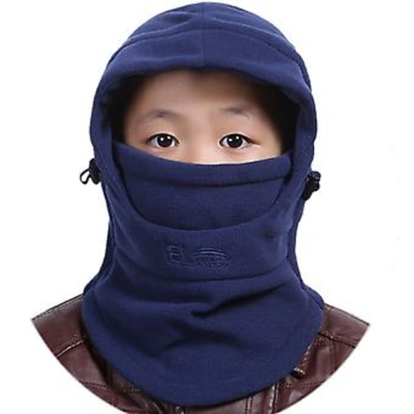 Vintervindtät Hatt för Barn, Unisex Fleece Balaclava, Skidmask med Varm Ansiktsöverdrag för Pojkar och Flickor (Royal Blå) qd