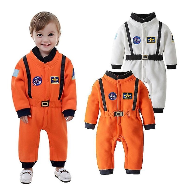 Astronautdräkt Rymddräkt för baby Småbarn toddler Halloween julfest Cosplay finklänning 100(2-3T) white