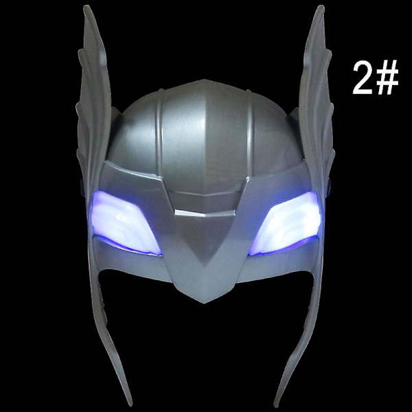 LED-glödande ljud Thor Hammer-hjälmmask Barn Cosplay-leksaker Action Figur Tillbehör 2