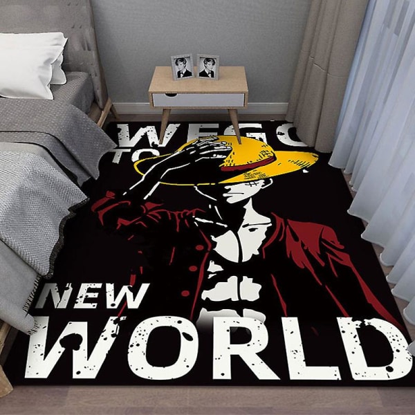 Anime ONE PIECE Monkey D. Luffy 3D Print Mattor Barn Sovrum Golvmattor Område Mattor Anti-sladd Hem Vardagsrum Halkfritt 60X90cm