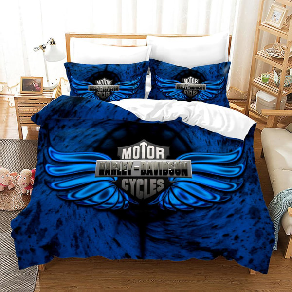 Hd-20 3d Printed Harley Davidson Motor Cycles 2/3st Sängkläder Set Cover Quilt Cover Örngott AU DOUBLE 180x210cm