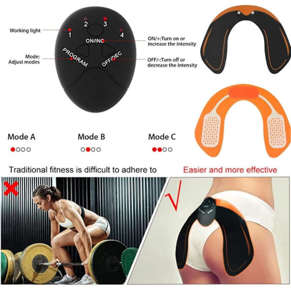Cubicbee Butt Lifting Machine, Cubicbee Butt Lift Machine, Portable Hip Massager Trainer med 6 lägen för träning (rosa) White