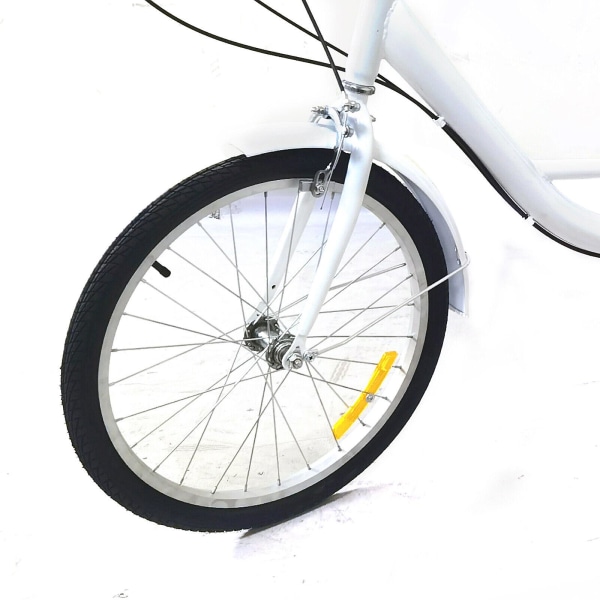 20 tums 8-växlad trehjuling för vuxna med varukorg white