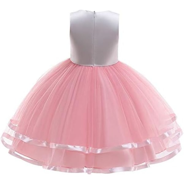 Enhörningsklänning för barn med ärmlös födelsedagsfestklänning qd bäst 110 cm för 3–4år pink b