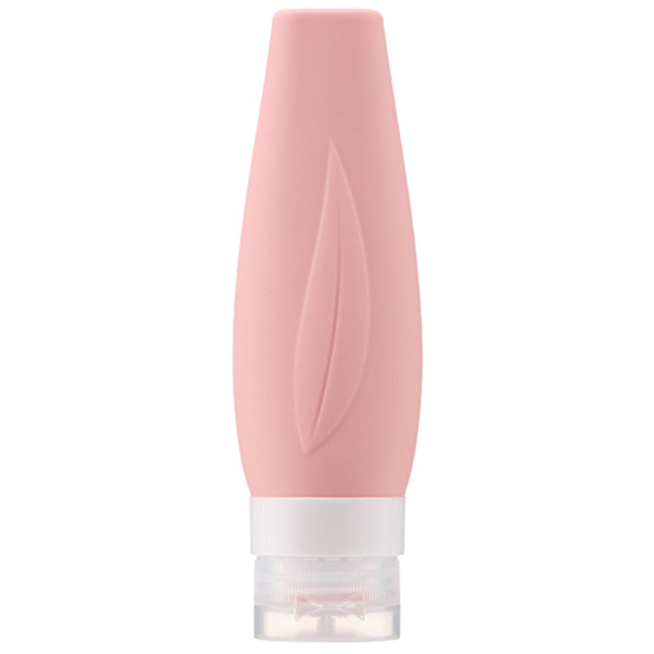 Bärbara påfyllningsbara silikonflaskor Klämbara reseflaskor Behållare qd best Pink 90ml