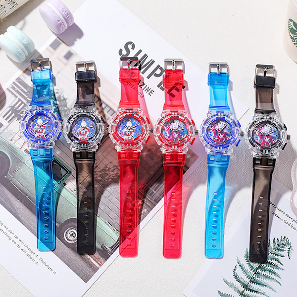 Barnklocka Watch Lysande Watch Elektronisk Watch LED watch qd Red Ultraman Tiga
