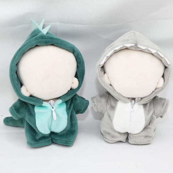 10 cm plysch docka kläder jul rådjur Dinosaur Shark Onesies Green