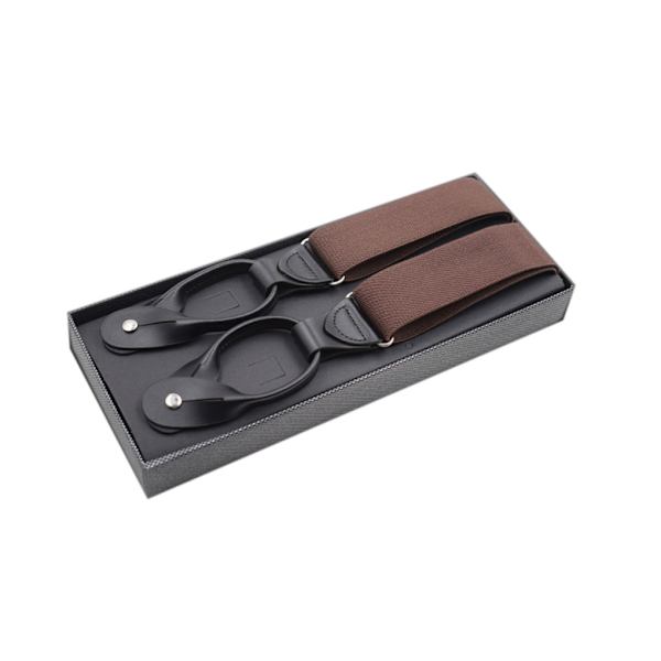 Unisex elastiska hängslen för män Justerbar byxhängslensknapp qd bäst Coffee