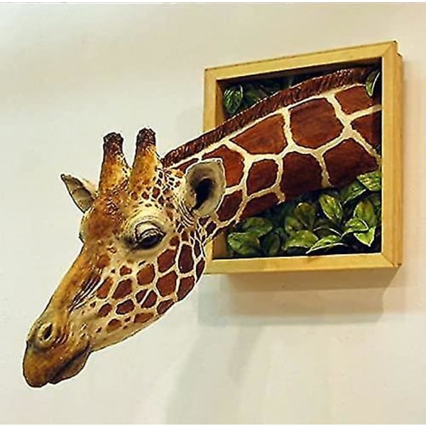 Giraffe Head 3d Väggdekor, Realistisk Djur Latex Staty Väggkonst, Sovrum Utsmyckning Embrace The Natural Heminredning Heminredning