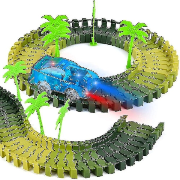 4-pack ersättningsbana bilar lyser upp leksaksracingbilar med 5 LED-blinkande