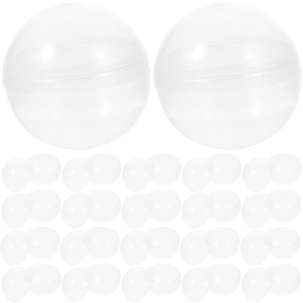 50 st genomskinliga plastkulor Tvinnade runda kulor för flera ändamål klara, fyllbara gripkulor As Shown 4.5X4.5cm