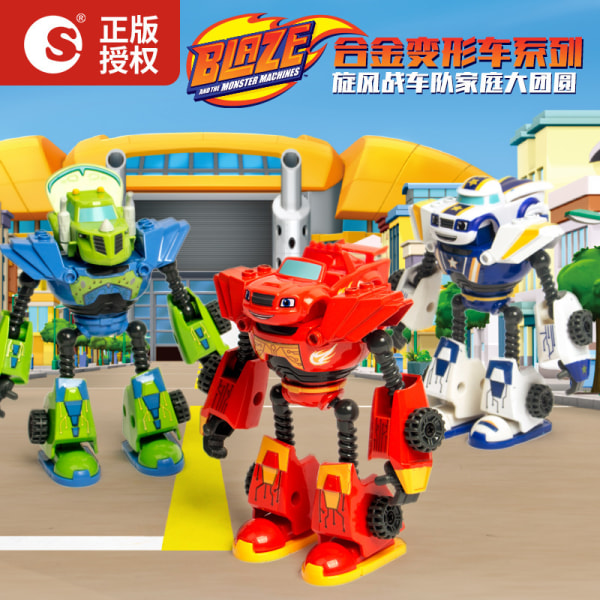 Blaze Monster Machines Anime Figur Tecknad Plast/legering Deformerad Bil Action Figur Modell Barn Leksaker Barn Födelsedagspresenter - Action Figurer qd best speed buddy