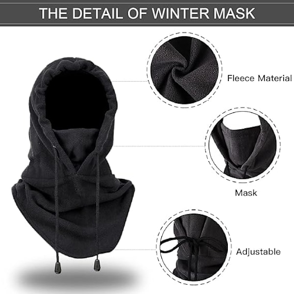 Balaklava Balaclava Mössa Skidmask Vinter Vindtät Ansiktsmask Fleece qd