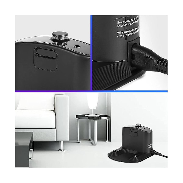 Laddningsstation för IRobot Roomba E5 E6 I1 I3 I4 I6 I7 I8 500 600 700 800 900 Series Laddningsbas EU-kontakt Black