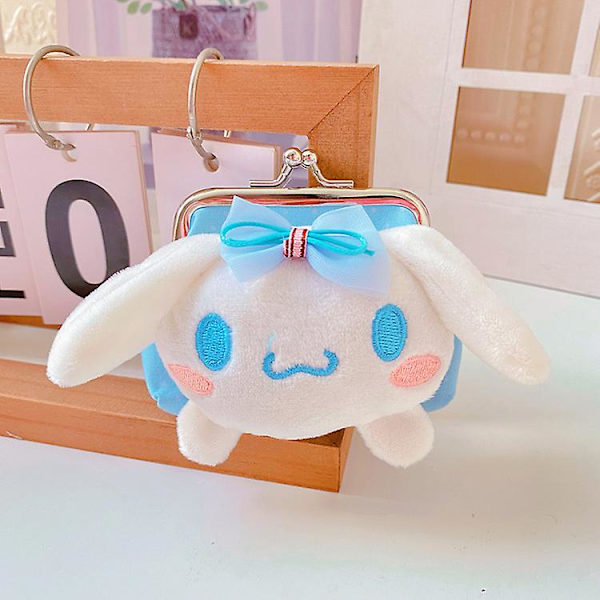 9 cm Kawaii Sanrios Kuromi My Melody Tecknad Tredimensionell Form Myntväska Plysch Docka Förvaringsväska Mini Lock Bag 9X7CM qd 9X7CM Cinnamoroll