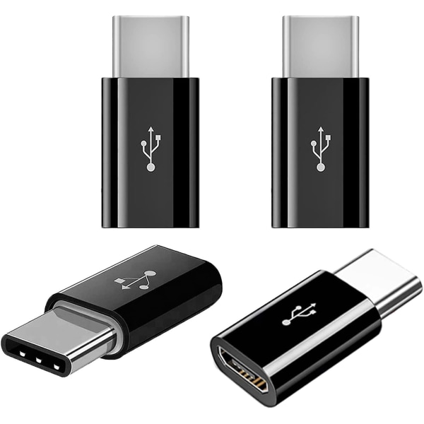 2 stycken USB C-adapter, USB C till mikro USB adapter typ C hane till mikro USB honkontakt, mikro USB till USB typ C-adapter, för P20/30 Annan Smartphon