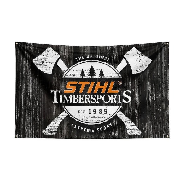 3x5ft Stihl Timbersports Series Flagga Polyester Digital Printing Banner för inredning J0477 90 x 150cm