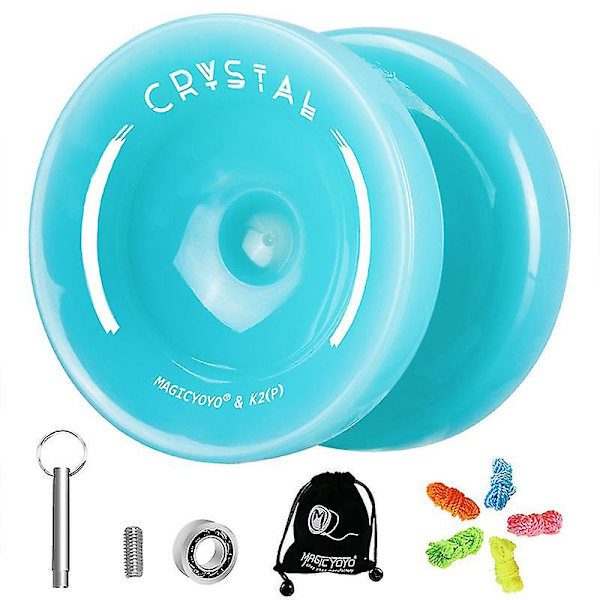 K2 Crystal Yoyo , Dual Purpose Responsive Yo-yo för nybörjare, Ersättningslöst lager för avancerade Sky Blue