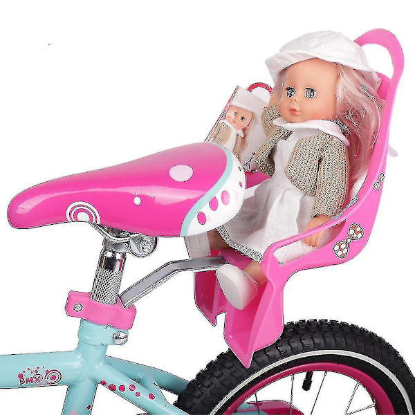 Docksits Cykelfäste Tillbehör för flickdockor Gosedjur pink