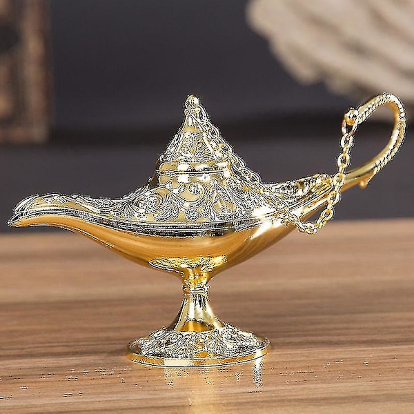 Aladdins magiska lampa, bordsdekoration i zinklegering (guld) 1 st qd