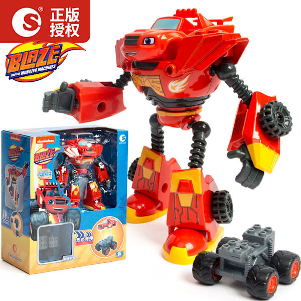 Blaze Monster Machines Anime Figur Tecknad Plast/legering Deformerad Bil Action Figur Modell Barn Leksaker Barn Födelsedagspresenter - Action Figurer qd best red