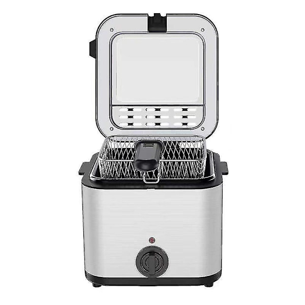 2,5l Elektrisk Fritös Hushålls Liten 1000w Power Flerfunktionsfritös i rostfritt stål Kebab Pommes Frites maskin