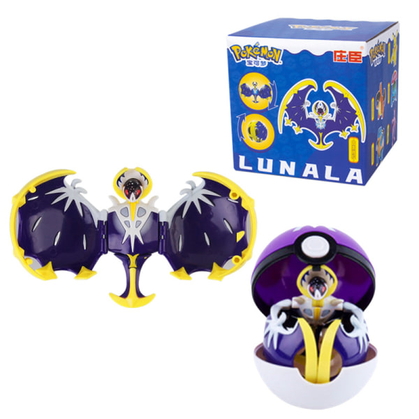 Mewtwo Toy Set Pikachu Charmander Lunala Scroll Action Figure Barnleksaker qd best Lunayara+Pokeball