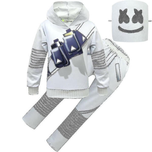 Barn Pojkar Flickor Marshmello Dj Led Mask Hoodie Cosplay Costume Party Fa qd best U 130 6-7 Years