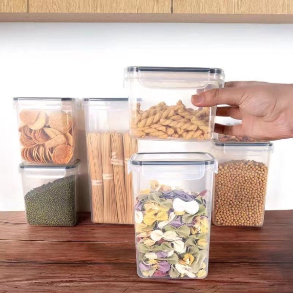 14-pack Mat Förvaring - Lufttäta Burkar med Lock - Kit qd bäst transparent