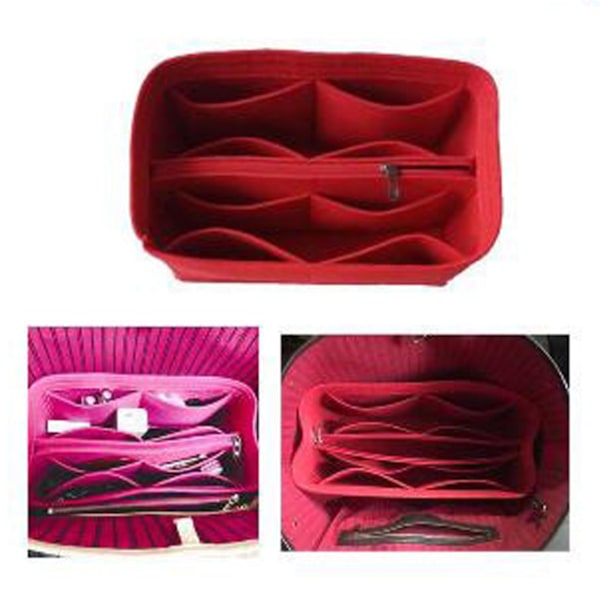 2023 New Best Discount Travel Organizer Handväska Filtväska Tote Liner Handväska Påse Insats Dam 3 storlekar Wine Red qd Wine Red 26*13*16