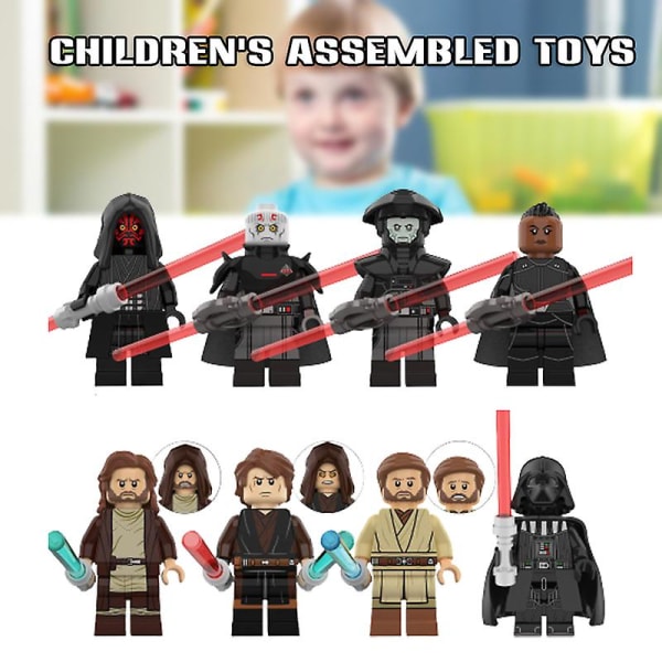 Kreativ Star Wars figur docka monterad byggsten Man docka modell barngåva Set Of 8